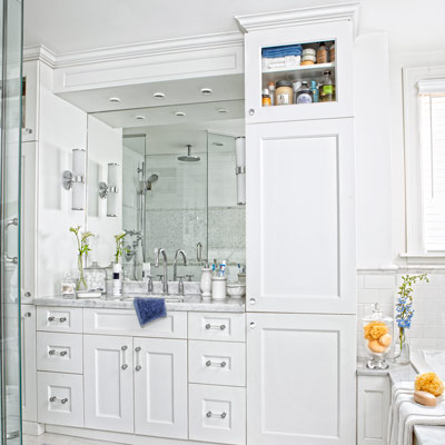 vanity sink cabinets after bathroom remodel 