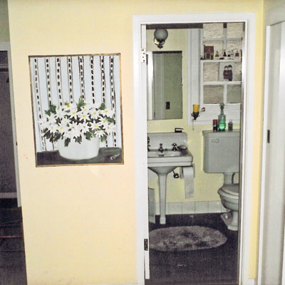 before photo of closet to bathroom remodel