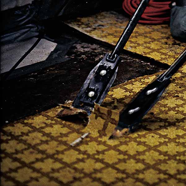 pulling up old kitchen floor