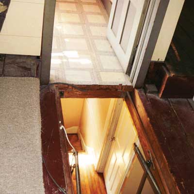 attic stairway opening directly outside an attic bedroom door from home inspection nightmares gallery twenty-seven