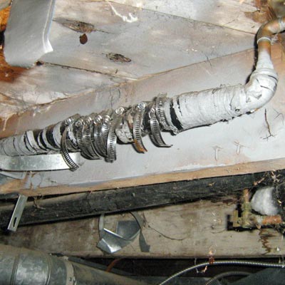new pipe loosely connected to old pipe