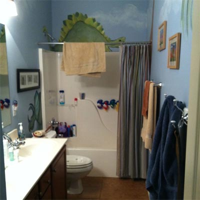 Kids Love the New 'Beachy' Bathroom: Before from Best Bath Before and Afters 2012