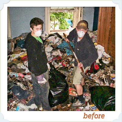 trash filled interior of this old house reader remodel grand prize winning house