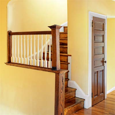 restored staircase of the this old house reader remodel grand prize winning house