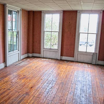 save this old house newport, new york, parlor with floor-to-ceiling windows