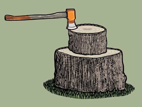 illustration for splitting a log