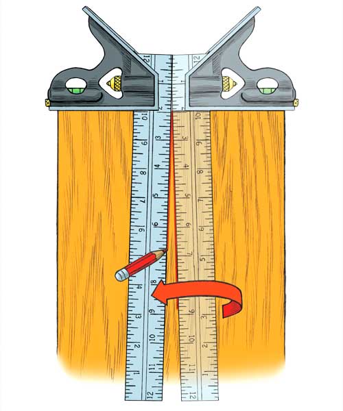 illustration of how to tell if your your combination square is square as part of a this old house tool test