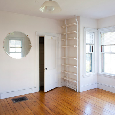 old bedroom before remodel to be turned into dining area of TOH TV project house Cambridge