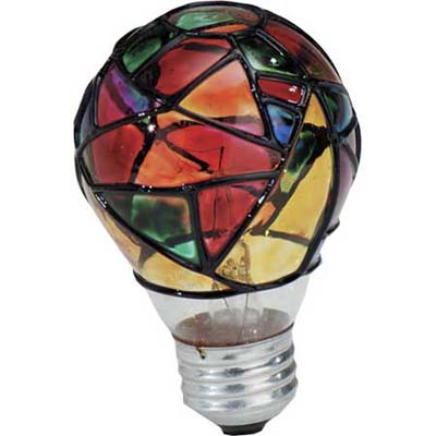 Stained glass light bulb from Ace Hardware