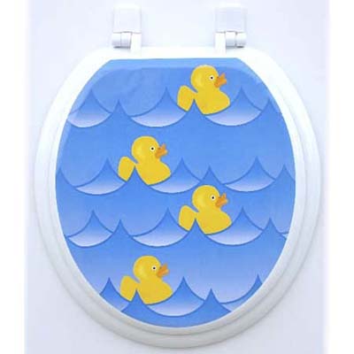 Toilet seat appliqués made of plastic film from Toilet Tattoos