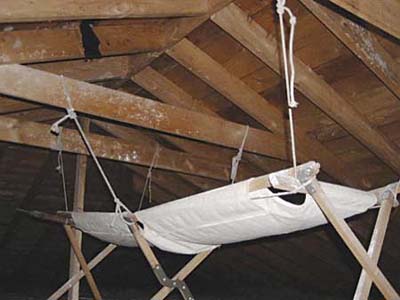 sleeping cot as rainwater collector