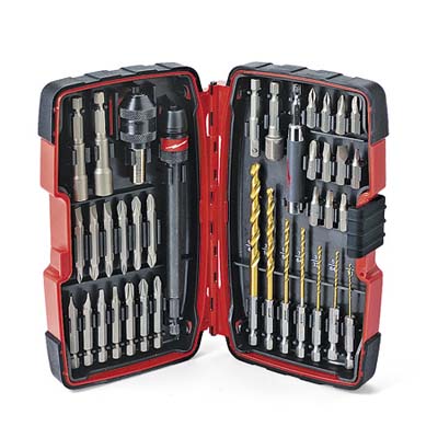 compact-case kit holds 7 hex-shanked drill bits