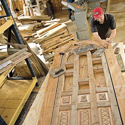 lumber warehouse of exterior doors