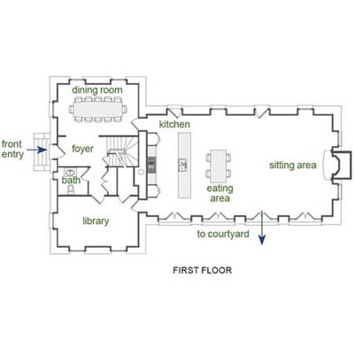 First Floor Plan for converted Carriage House