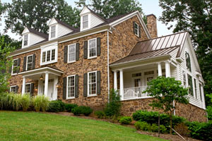 exterior house with stone veneer