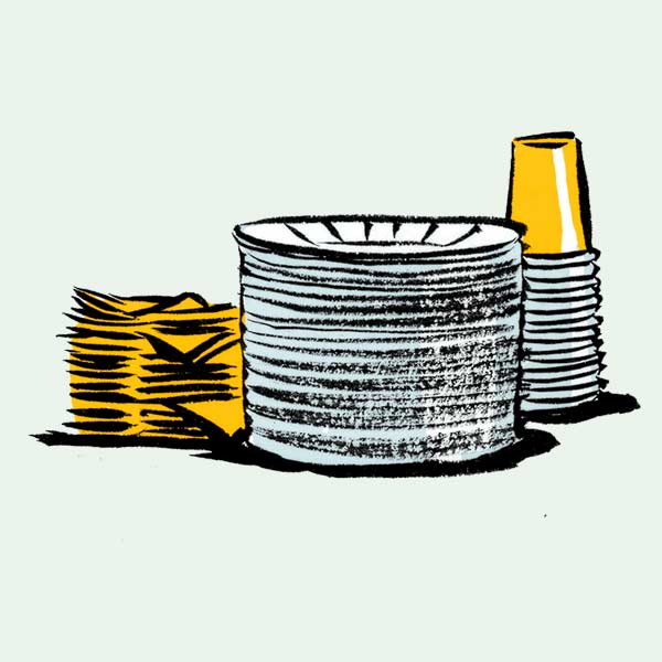 illustration of paper cups and plats