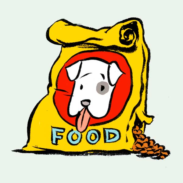 illustration of pet food