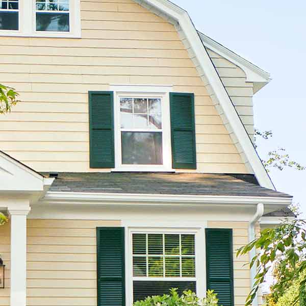 curb appeal boost on budget dutch colonial style home with wood double hung window, wood shutters
