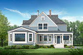 a Photoshop illustration of a house with new paint colors applied
