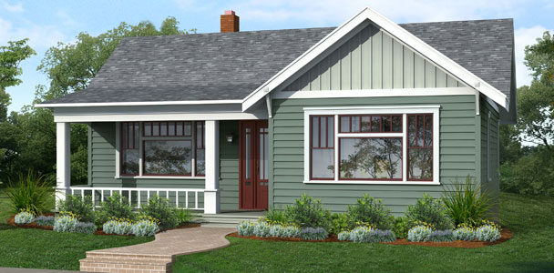 Photoshop redo of an Arts and Crafts-style exterior