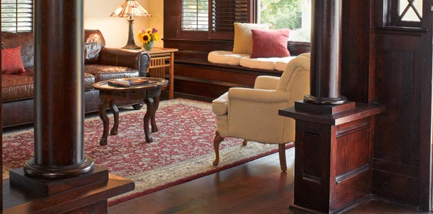 classic craftsman green remodel living room