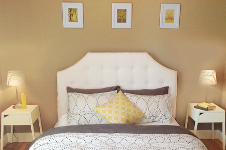 headboard made out of dropcloth, reader remodel contest 2013
