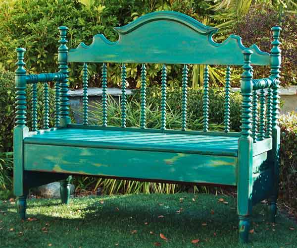 2. Garden Bench From an Old Bed After 9 Creative LowCost Upgrades
