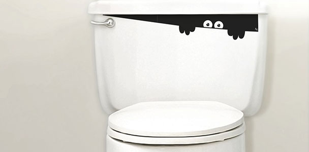 toilet monster sticker