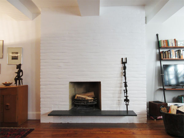 fireplace brick upgrade wood burning base paint outmoded gets under previous remodel upgraded