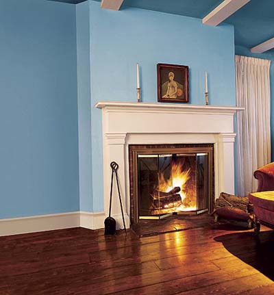 turqoise greek revival drawing room