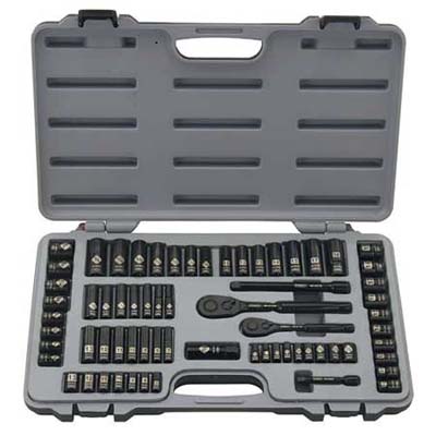 sixty-nine piece chrome socket set from stanley