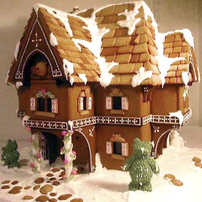 gingerbread bear house uses x-acto knives to shave away distortion