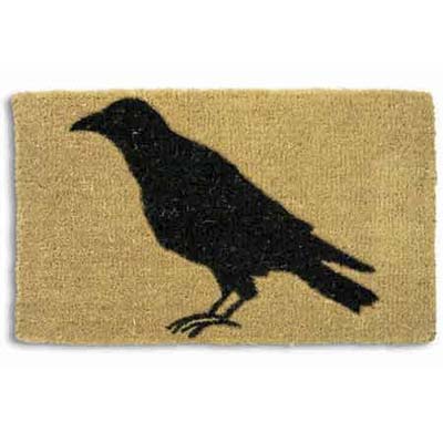 door mat with image of crow