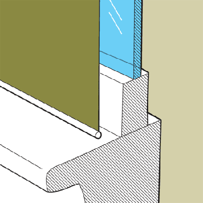 window treatments should be a half inch from the windowpane and fit snuggly