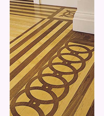 Italianate townhouse inlaid wood floor