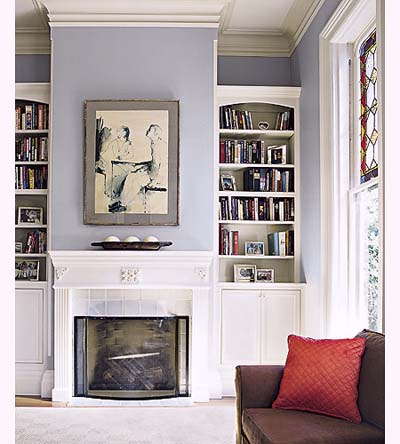 Italianate townhouse family room and fireplace