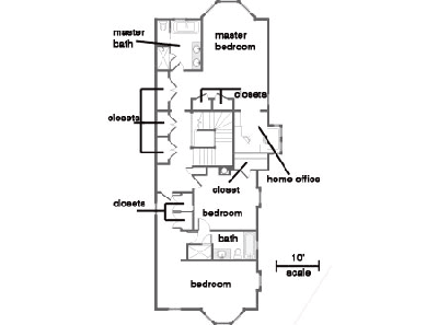 Italianate townhouse second-floor plan