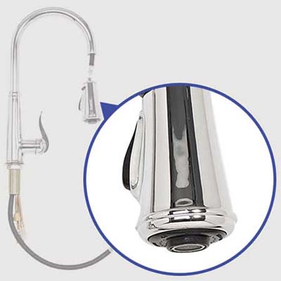 Ashfield Spray Head with a Less durable painted chrome finish