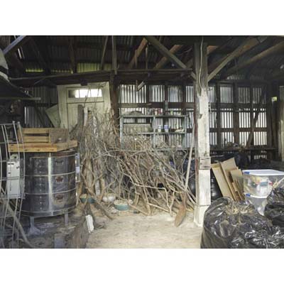 interior of the shed/pottery studio 