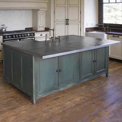 Handcrafted Metal Inc. fabricates low-maintenance zinc or pewter countertops