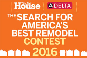 white and yellow bold text announcing the this old house search for america's best remodel contest 2016 on an orange background