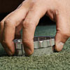placing the cutter on the carpet