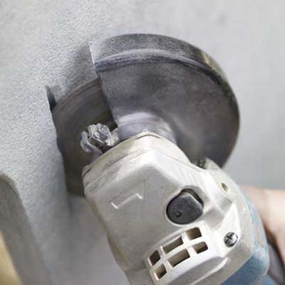 cut slots for the sink bolts