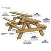 picnic bench with food on it