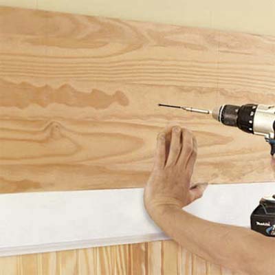 installing the fascia on the mudroom bench