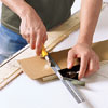 make a cardboard template to ensure fit and placement of your butcher-block countertop