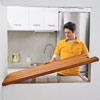 attach the butcher block using screws and kitchen and bath sealant