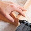 Mark Powers assembling the tray frame for a bar cart
