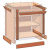 illustration detailing how to attach the moldings and trim when building a small bookcase