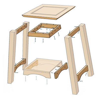 side table construction diagram